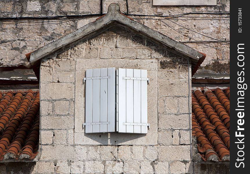 House window architecture, photo taken in Trogir Croatia