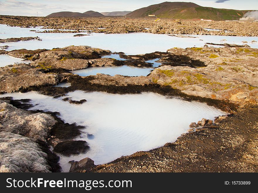 The Blue Lagoon, a geothermal bath in Iceland. The Blue Lagoon, a geothermal bath in Iceland.