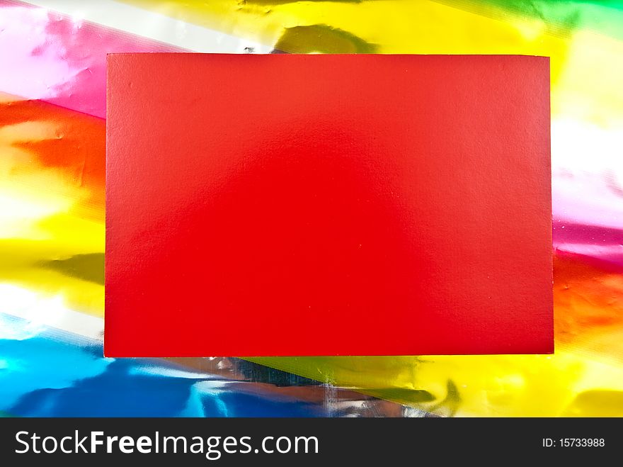 Red paper blank. Colored background