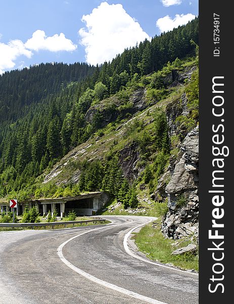 Tunnels on fagaras mountains, photo taken in Romania Transfagarasan