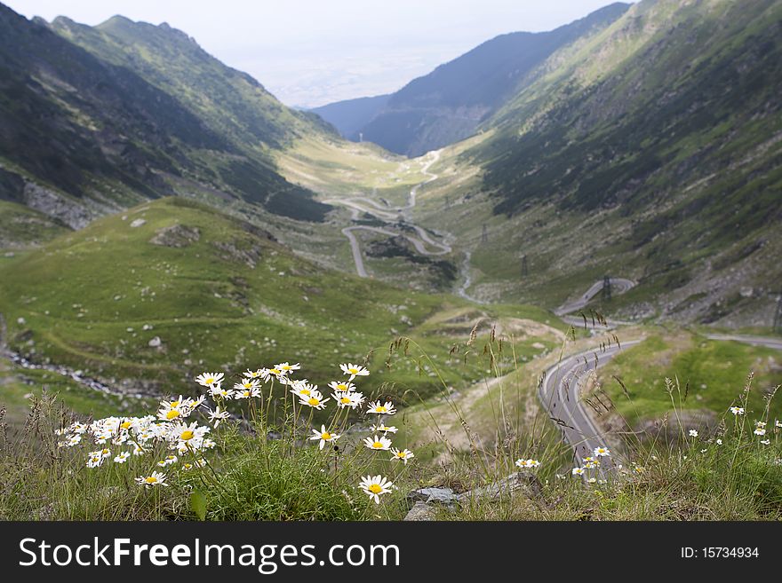 High mountain road, photo taken in Romania Transfagarasan