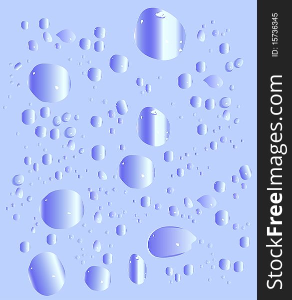 Illustration with lot of drops on blue background. Illustration with lot of drops on blue background