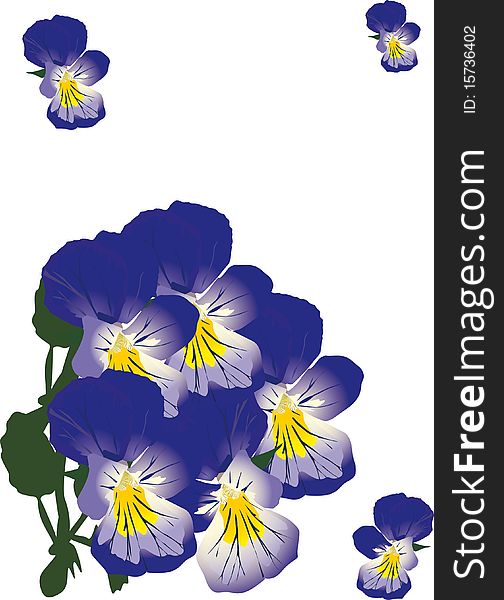 Illustration with blue flower decoration. Illustration with blue flower decoration