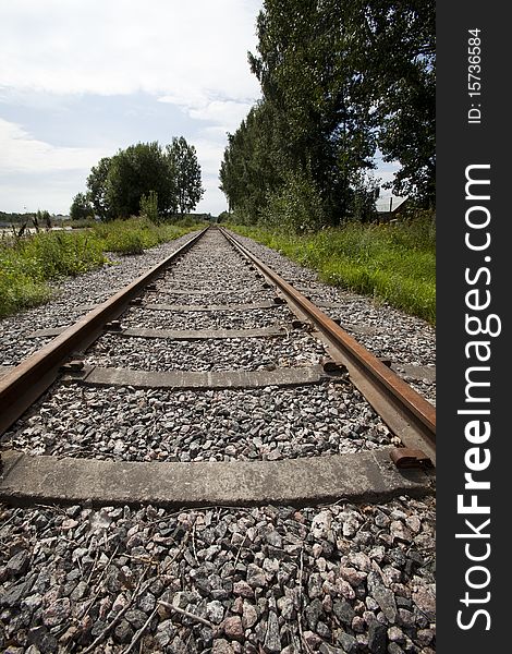 Railroad Track vanishing into the distance