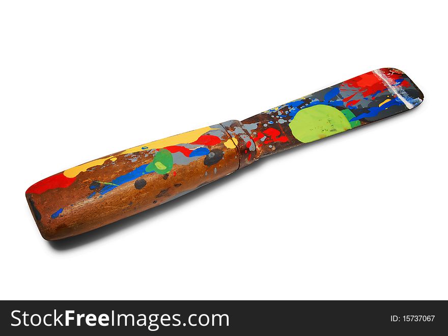Painted spatula with texture in diferent colors .