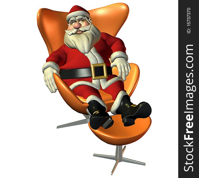 3d rendering of Santa Claus in sitting pose as illustration
