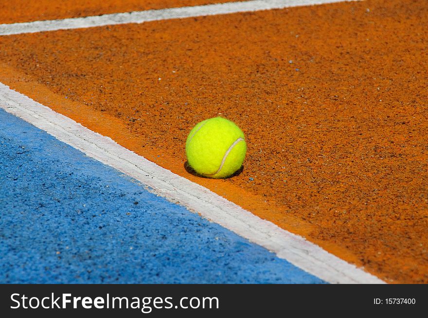 Tennis Ball Court Blue Yellow