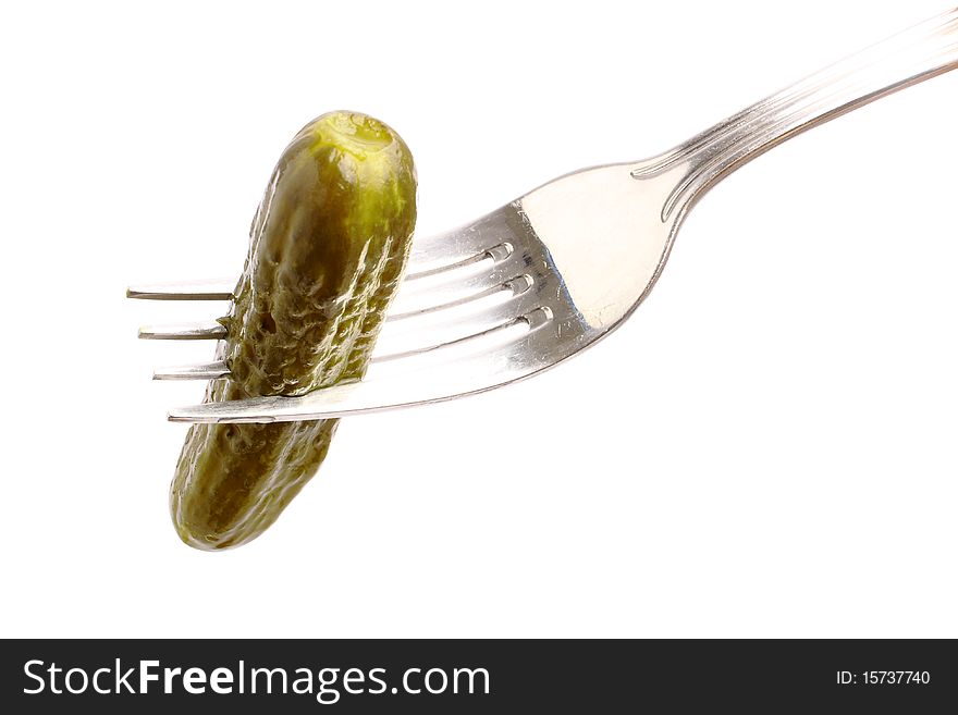 Cucumber on fork