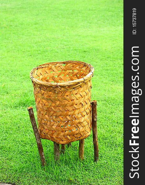 Wood basket in Rama garden,Thailand