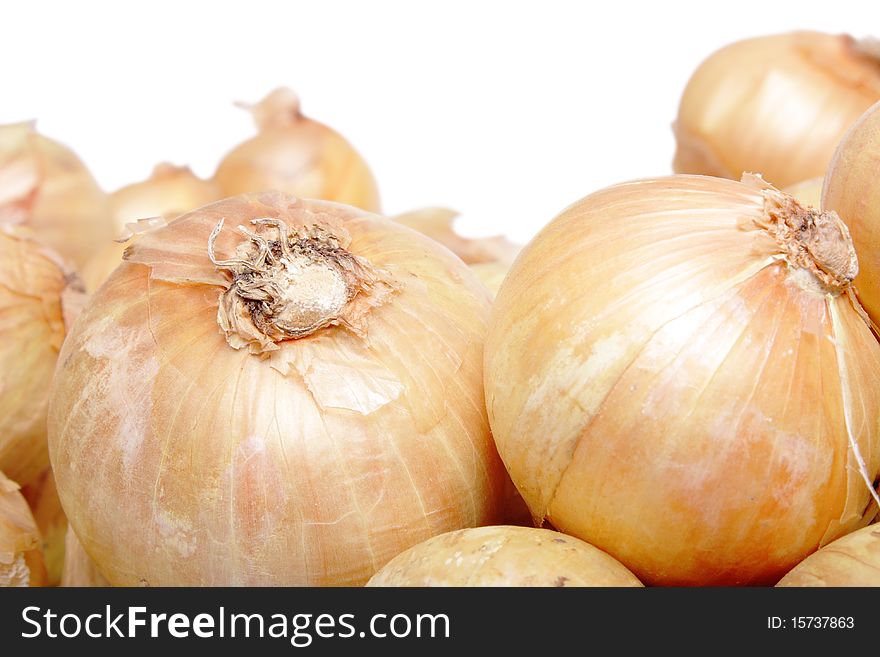 Ripe onion on white backgroun (isolated, clipping path)