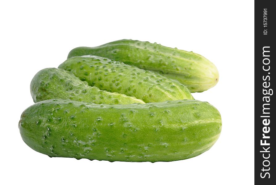 Yummy cucumber on white background (isolated, clipping path)