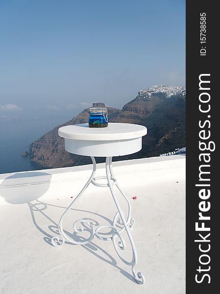 Romantic place for breakfast in Greece. Romantic place for breakfast in Greece