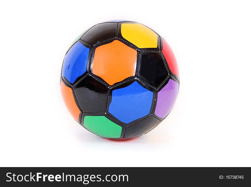 Leather soccer ball on white background. Leather soccer ball on white background