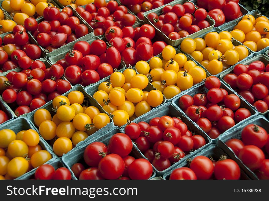 Tomatoes On Vegetable Stand