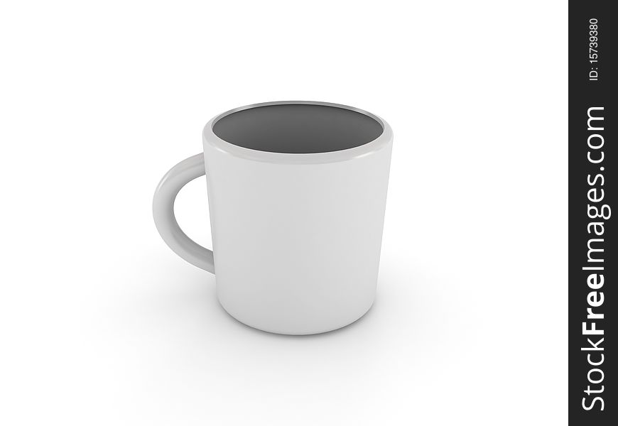 White mug isolated on white background. High quality 3d render.