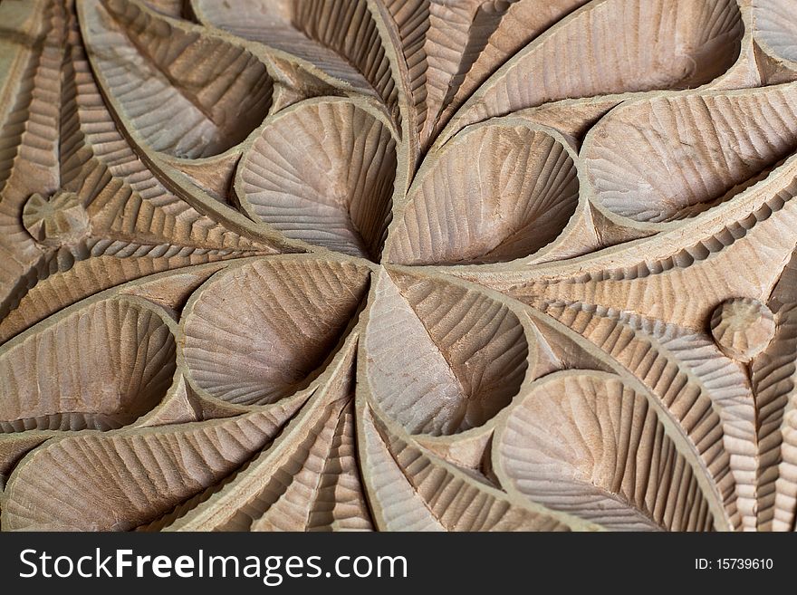 Carved wood panel detail