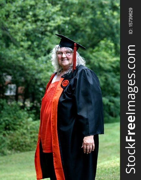 Elderly Woman Graduating