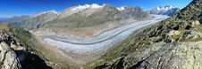 Panorama Of Aletsch Glacier And Summits Of Valais Royalty Free Stock Image Panorama Of Aletsch Glacier And Summits Of Valais Royalty Free Stock Image