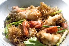 Shrimp Baked Vermicelli Royalty Free Stock Image