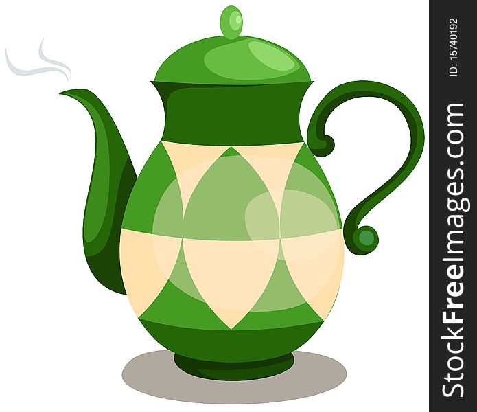 Illustration of isolated colorful coffee pot on white