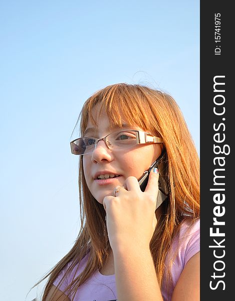 Beautiful Girl Talking On The Phone