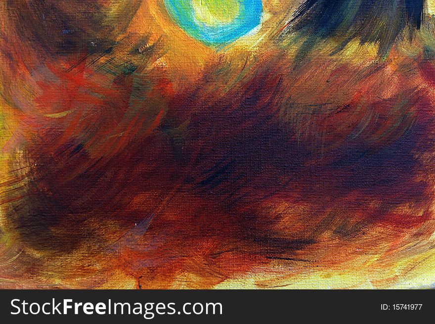 Abstract oil painting background with brushstrokes.