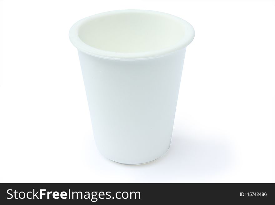 Isolated white glass on a white backround