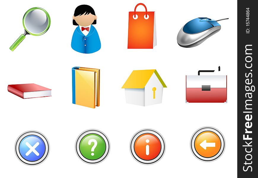 Set of business related vector icons on white