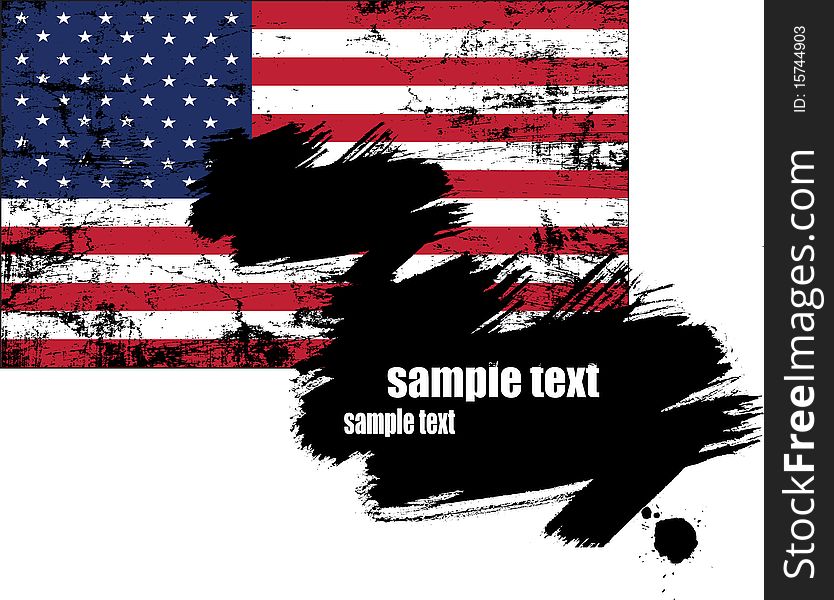 America  flag vector sample text. America  flag vector sample text