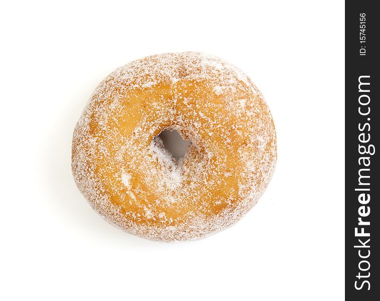 Sugar ring donut isolated on a white background. Sugar ring donut isolated on a white background