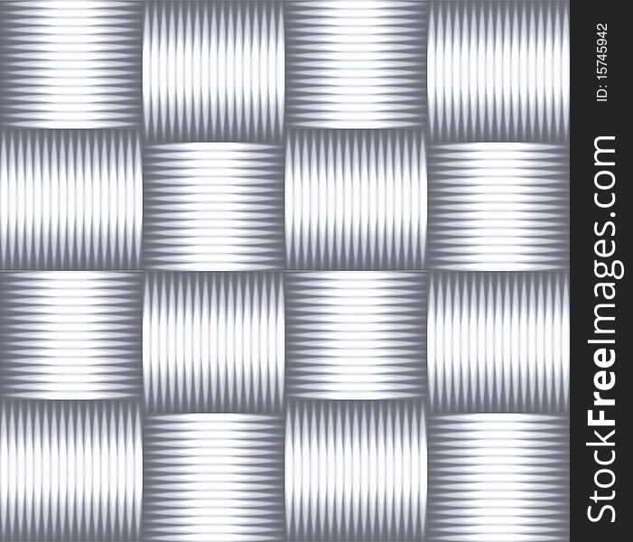 All-metal weaving structure from squares 4Ñ…4, the chromeplated elements are created by means of a vector drawing. Blocks of elements are turned symmetrically from each other in the form of wattled strips. All-metal weaving structure from squares 4Ñ…4, the chromeplated elements are created by means of a vector drawing. Blocks of elements are turned symmetrically from each other in the form of wattled strips