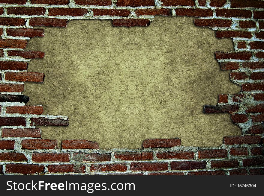 Many red brick posed to form a frame. Many red brick posed to form a frame