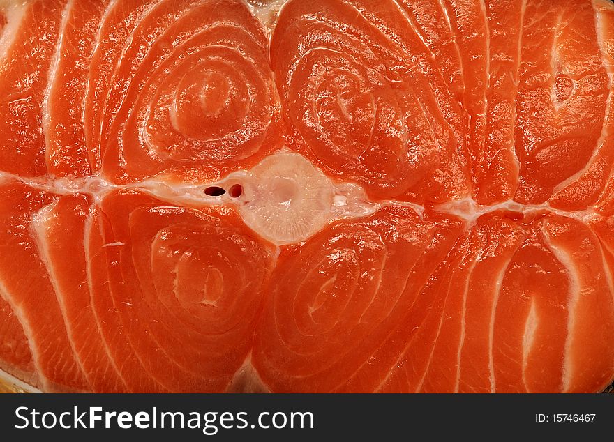 Fresh salmon fillet on a white background. Fresh salmon fillet on a white background