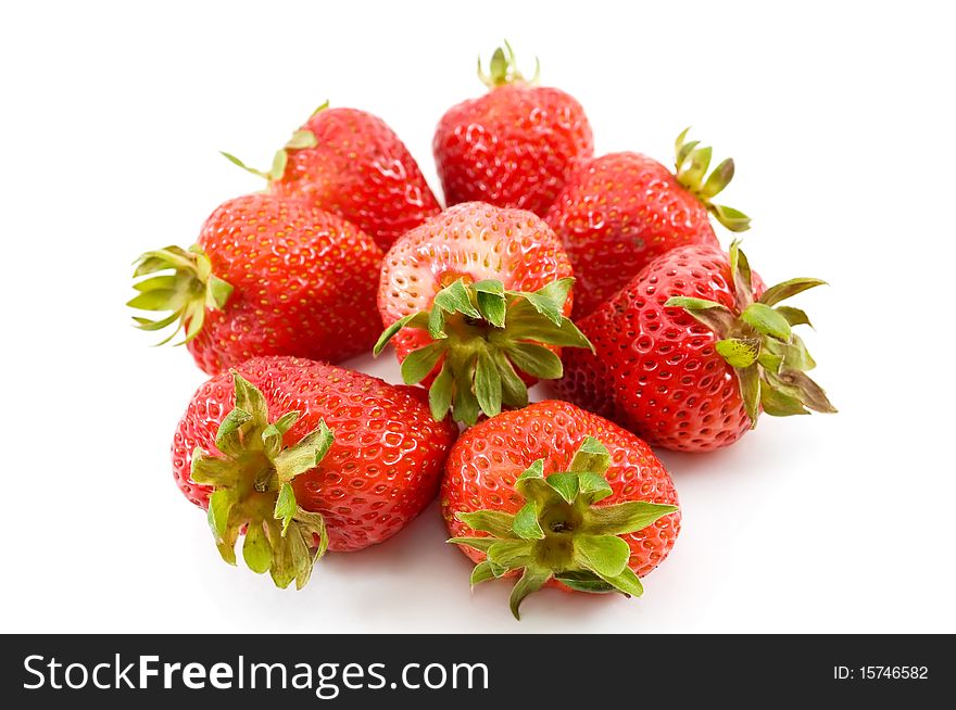 Beautiful fresh strawberries isolated on white background. Beautiful fresh strawberries isolated on white background.