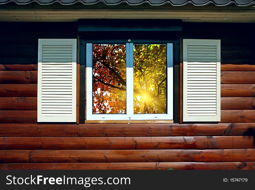 Window and type in the meadow