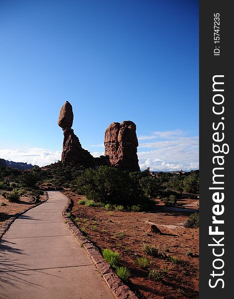 View of Balanced Rock at Arches National Park, UT