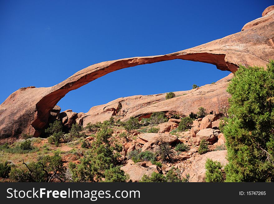 View of Landscape Arch at Arches National Park, UT