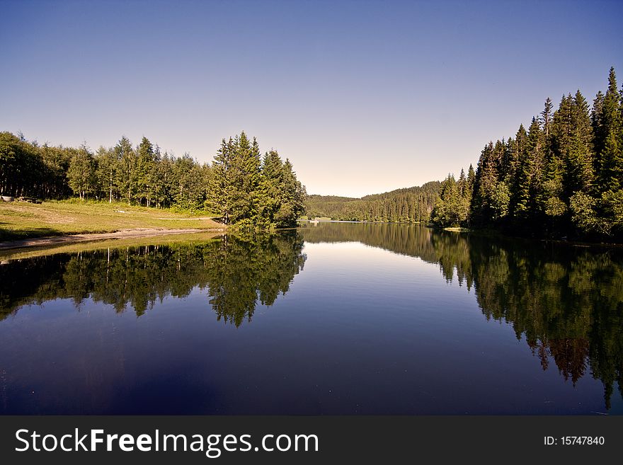 A beautiful lake in Trondheim city in Norway. A beautiful lake in Trondheim city in Norway