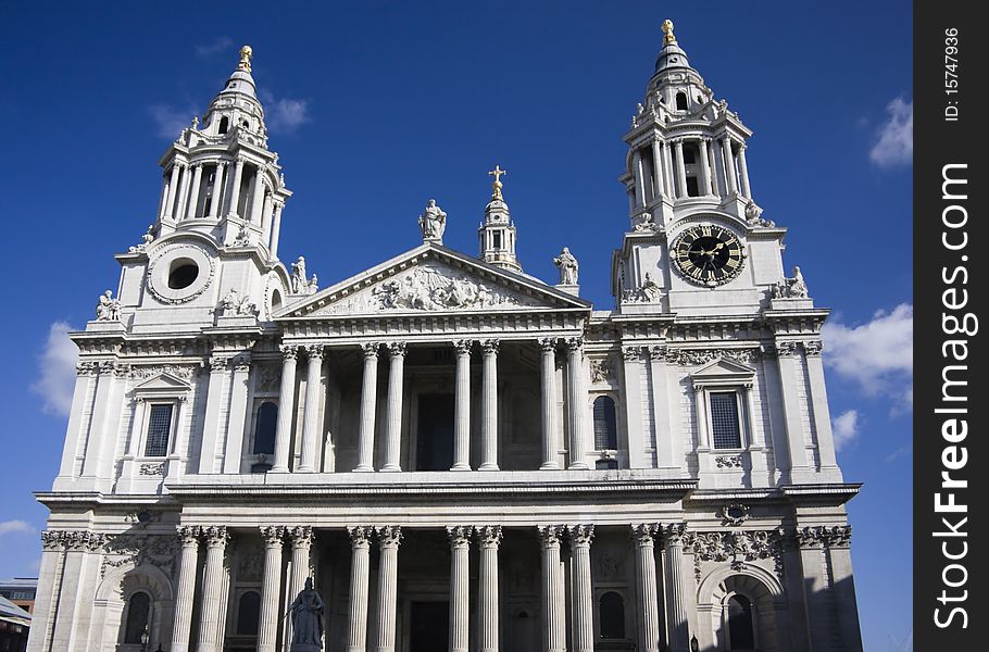 Fradment Of St Paul`s Cathedral In London