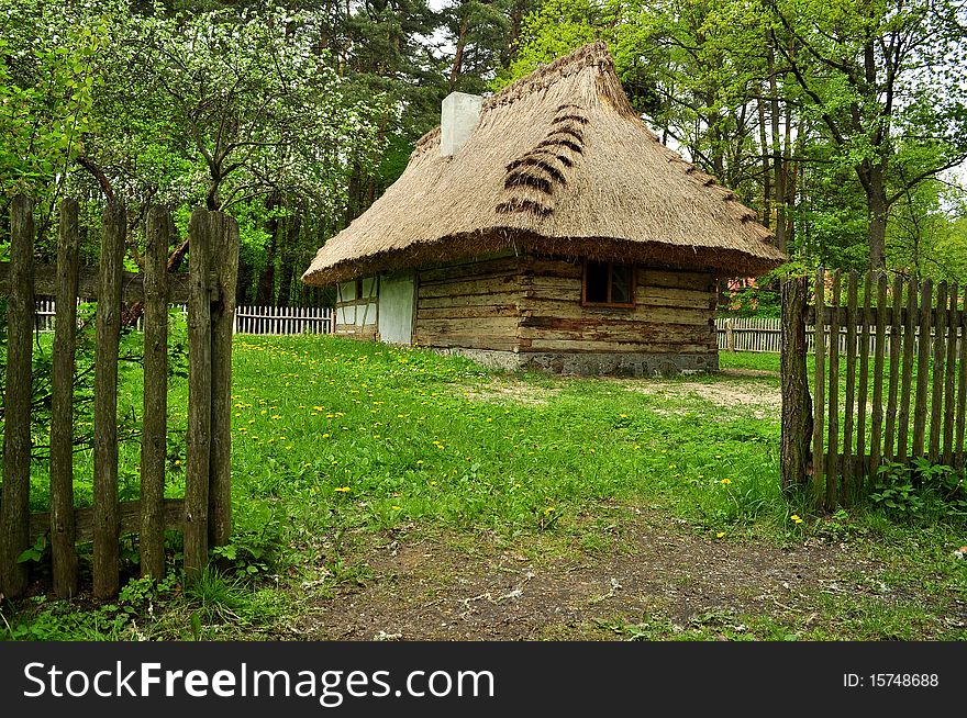 Traditional thatched cottage in Western Poland. Traditional thatched cottage in Western Poland