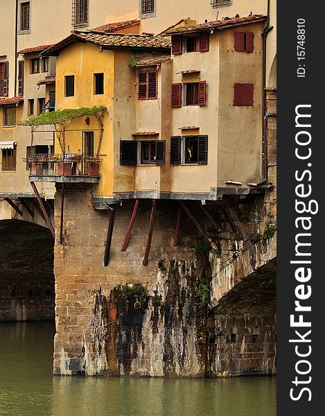 Medieval arch bridge in Florence, Italy. Medieval arch bridge in Florence, Italy.