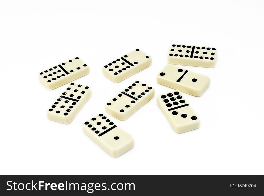 Dominos on a white background