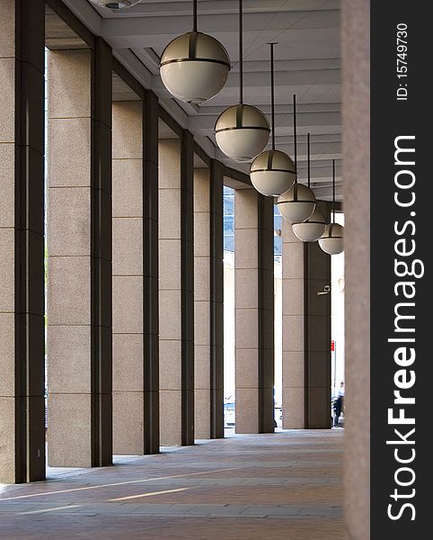 Monumental Colonnade in Sunny Day. Monumental Colonnade in Sunny Day