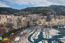 View Of Monaco And Harbour At Monte Carlo Stock Images View Of Monaco And Harbour At Monte Carlo Stock Images