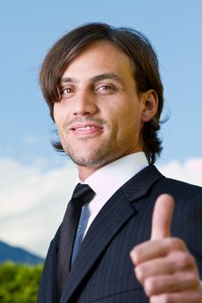 Thumbs Up Over Blue Skies Royalty Free Stock Photos Thumbs Up Over Blue Skies Royalty Free Stock Photos