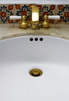 Sink In Hotel Bathroom Stock Photo