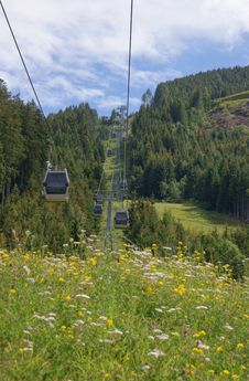 Cableway In The Italian Alps Royalty Free Stock Photo