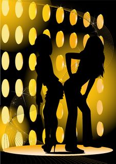 Silhouette Of Girls Royalty Free Stock Images