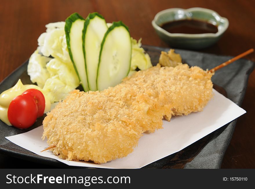 Food on a red table