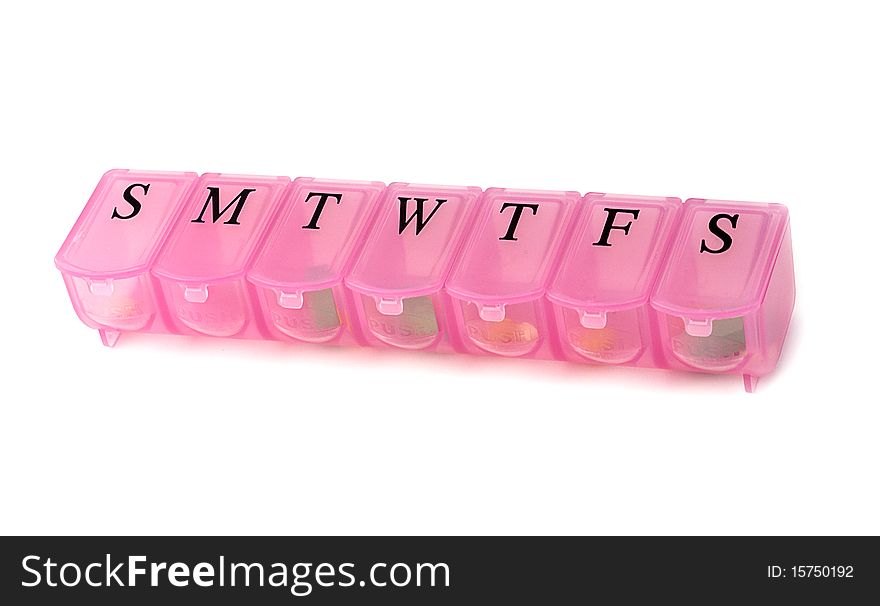 Pink pill box